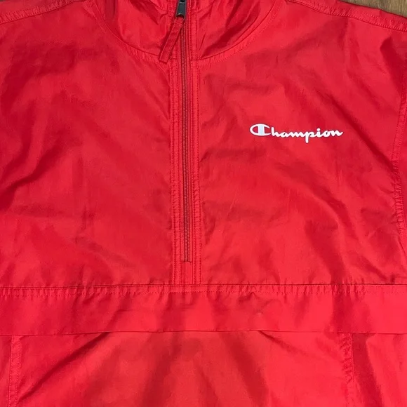 Champion Windbreaker Jacket Hooded Women’s Sz Small Red - Picture 3 of 6